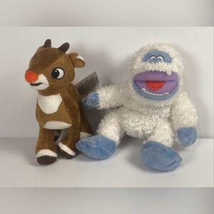 2017 Bumble Abominable Snowman & Rudolph The Reindeer Plush Set 6-8”